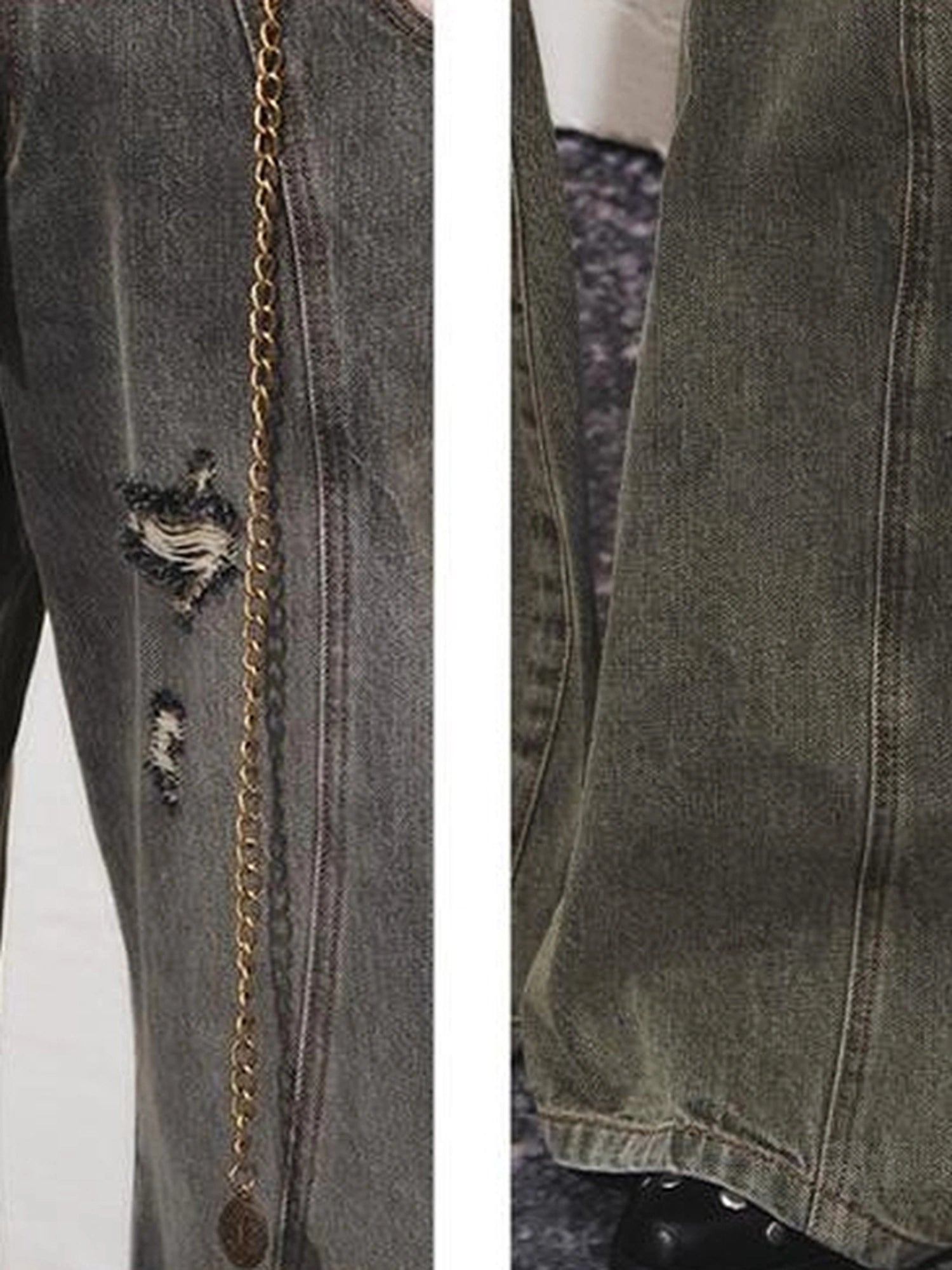 OfAkiva Aqua Split Scythe Pocket Heavyweight Jeans