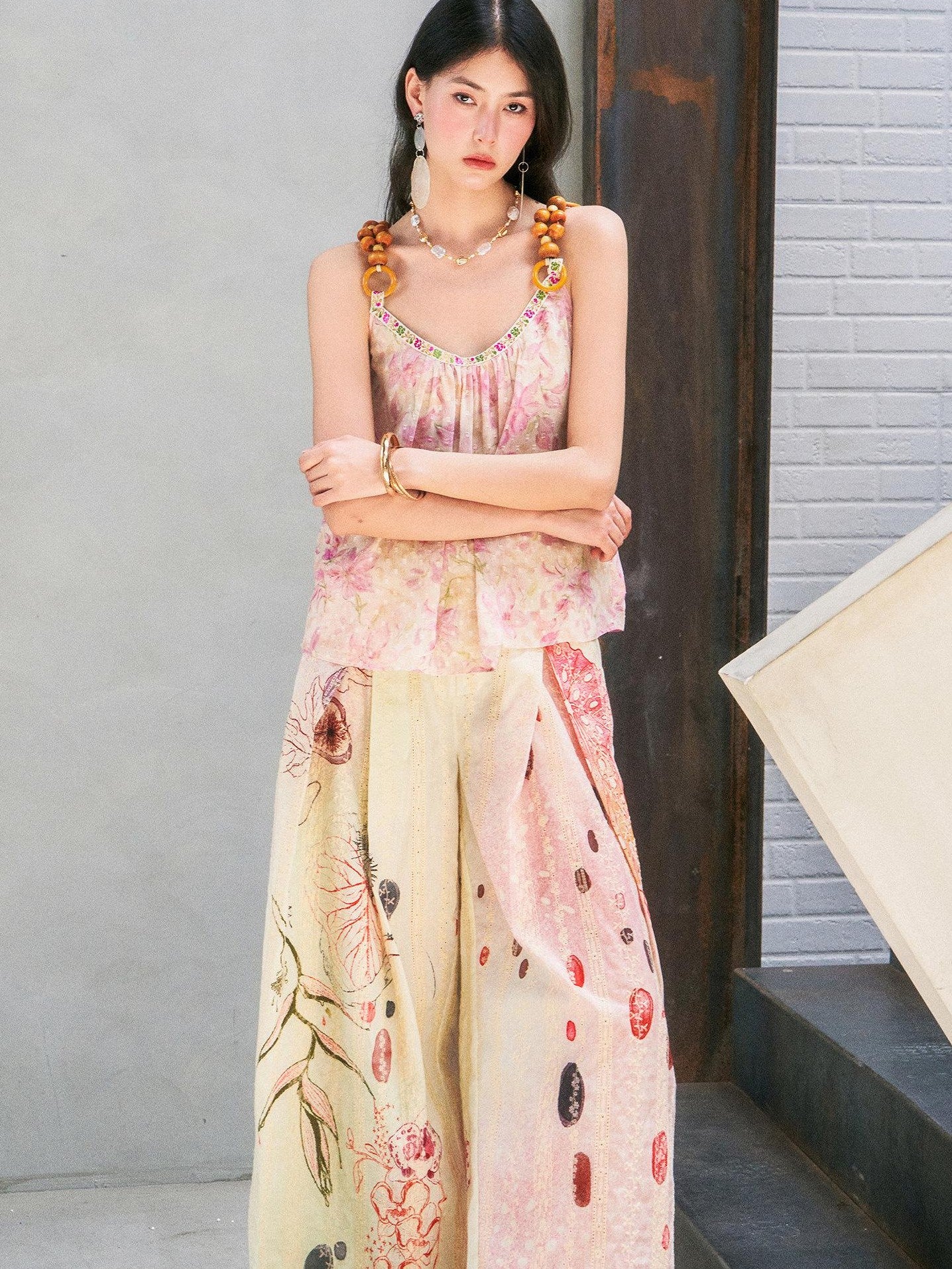 OfAkiva Begonia Embroidered Cat Print Women&