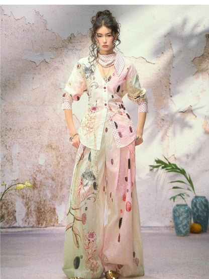 OfAkiva Begonia Embroidered Cat Print Women&