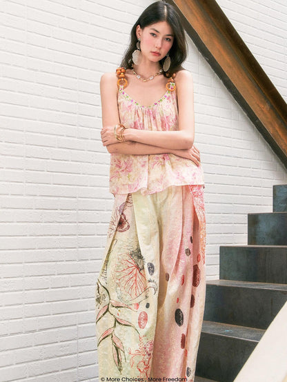 OfAkiva Begonia Embroidered Cat Print Women&