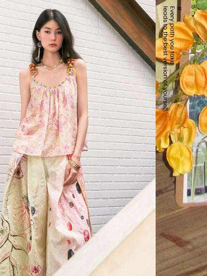 OfAkiva Begonia Embroidered Cat Print Women&