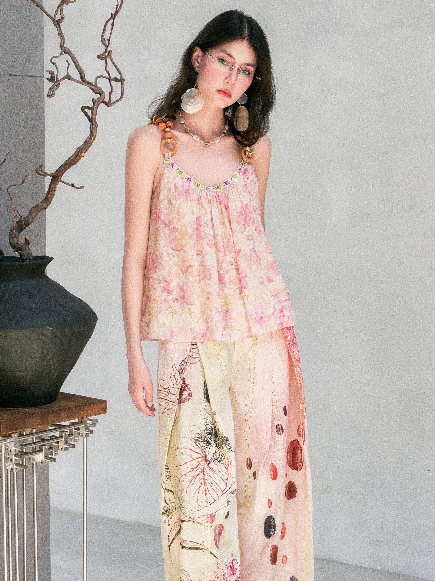 OfAkiva Begonia Embroidered Cat Print Women&