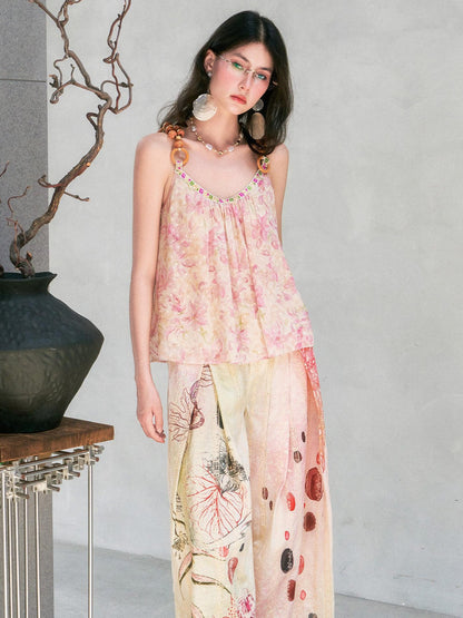 OfAkiva Begonia Embroidered Cat Print Women&