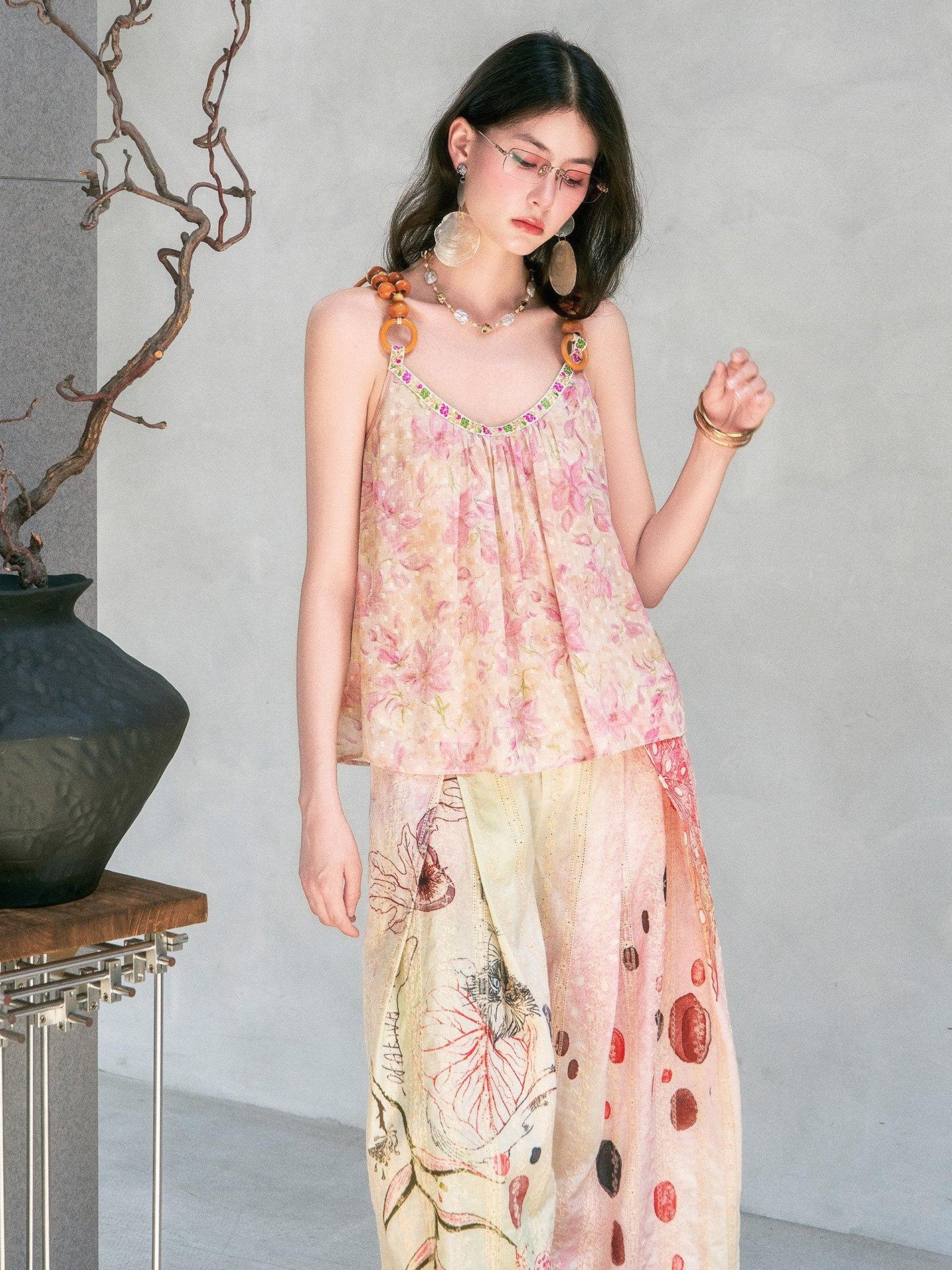 OfAkiva Begonia Embroidered Cat Print Women&