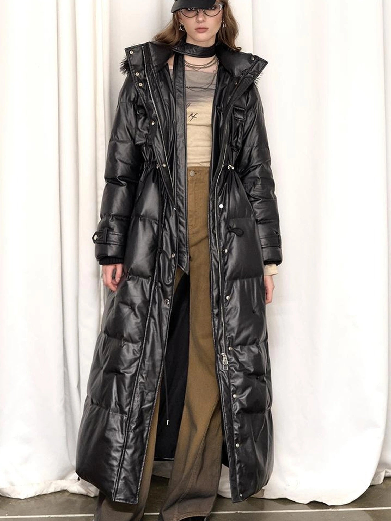 OfAkiva Black Brown Washed Gradient Proportional Straight Leg Pants