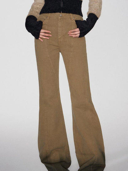 OfAkiva Black Brown Washed Gradient Proportional Straight Leg Pants