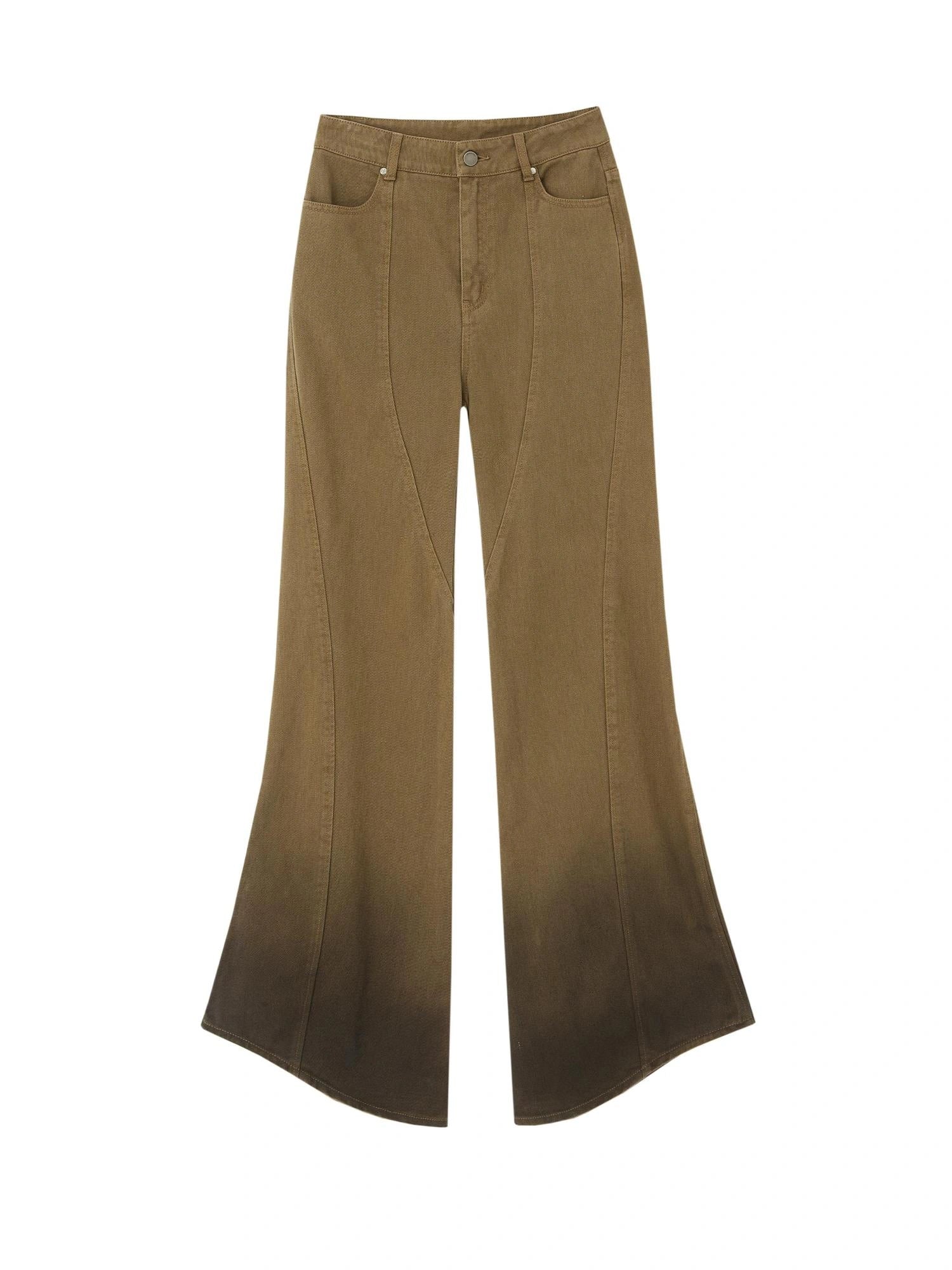 OfAkiva Black Brown Washed Gradient Proportional Straight Leg Pants