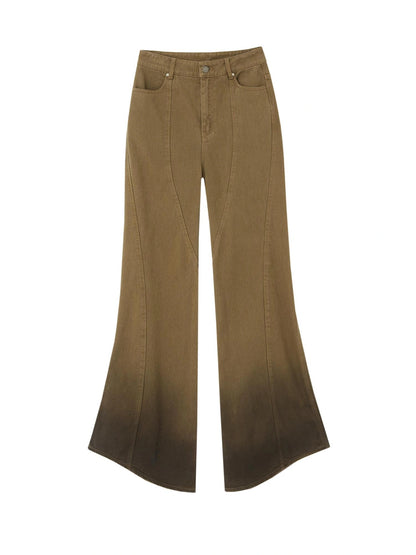 OfAkiva Black Brown Washed Gradient Proportional Straight Leg Pants