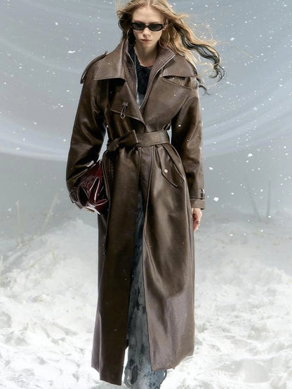 OfAkiva Black Cloud Hem Quilted Leather Coat