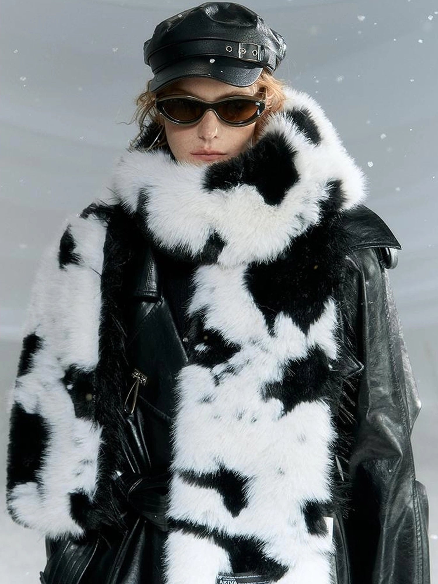 OfAkiva Black Cloud Hem Quilted Leather Coat