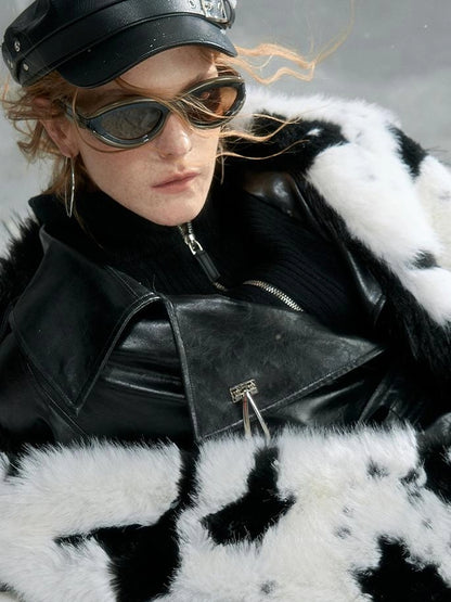 OfAkiva Black Cloud Hem Quilted Leather Coat