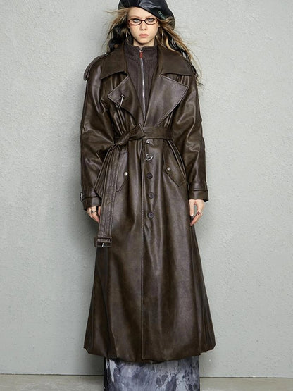 OfAkiva Black Cloud Hem Quilted Leather Coat