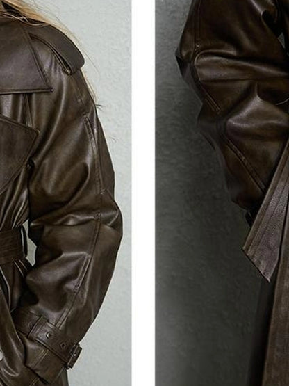 OfAkiva Black Cloud Hem Quilted Leather Coat