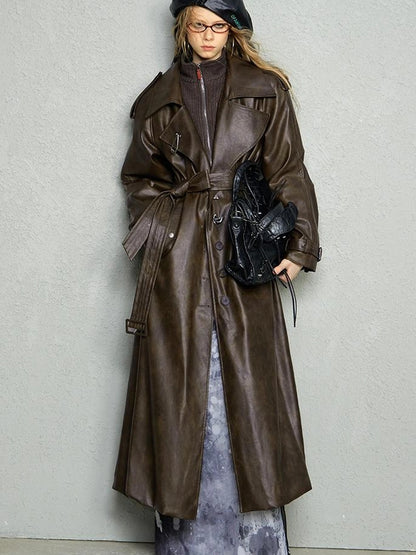 OfAkiva Black Cloud Hem Quilted Leather Coat