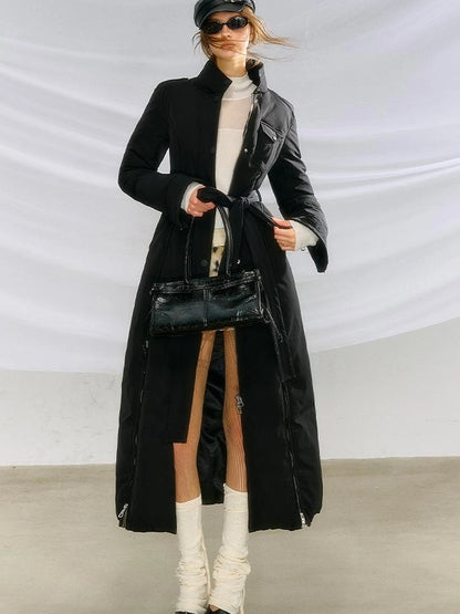 OfAkiva Black Goose Down Long Coat For Women