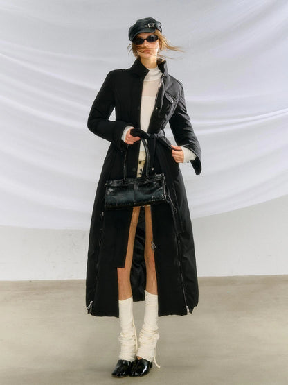 OfAkiva Black Goose Down Long Coat For Women