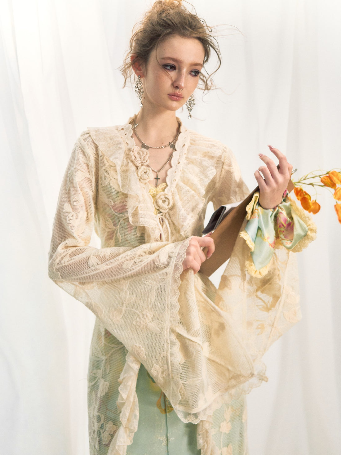 OfAkiva Botanical Crochet Lace Patchwork Women&