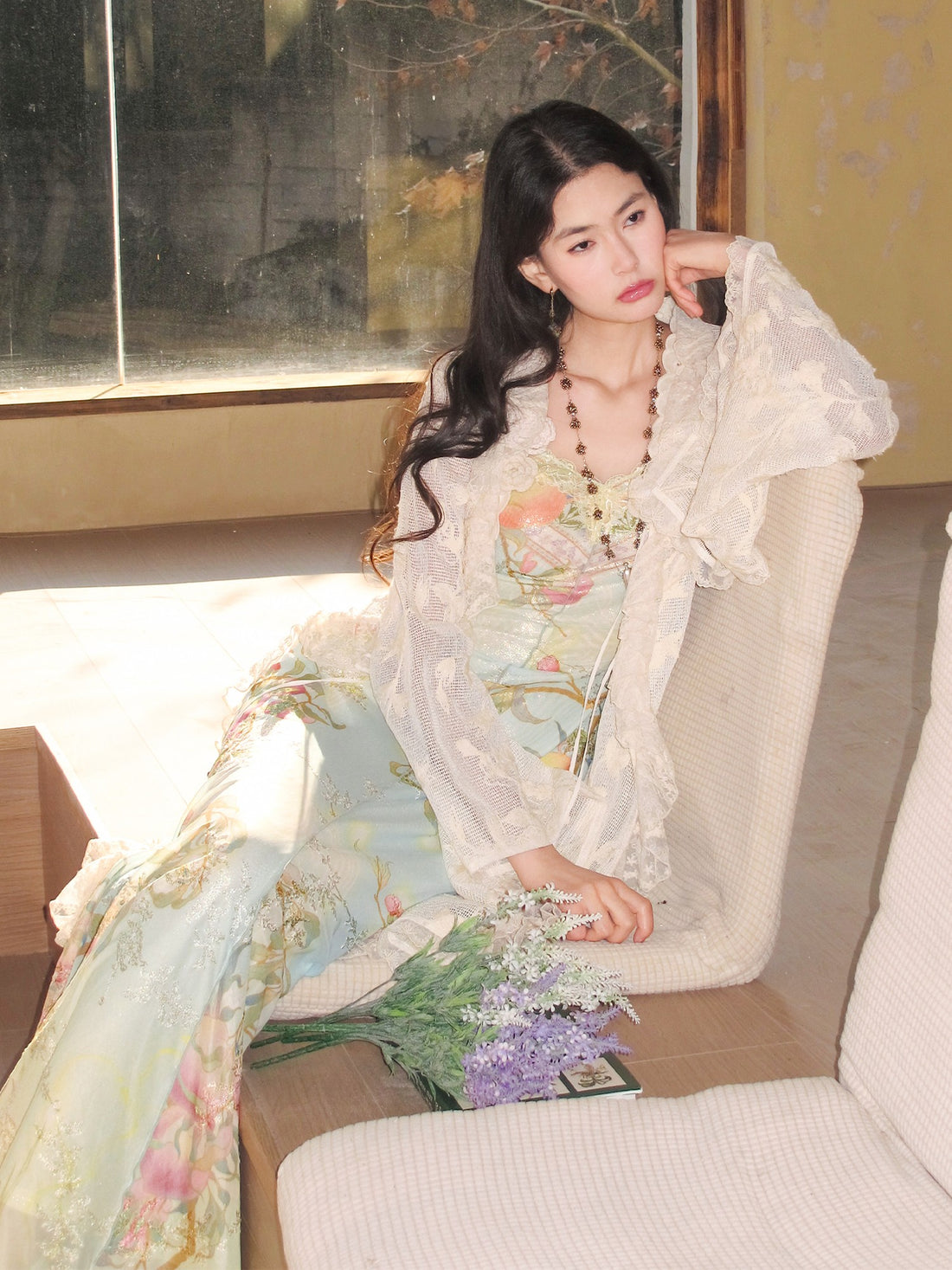OfAkiva Botanical Crochet Lace Patchwork Women'S Knit Long Cardigans – MISSTT