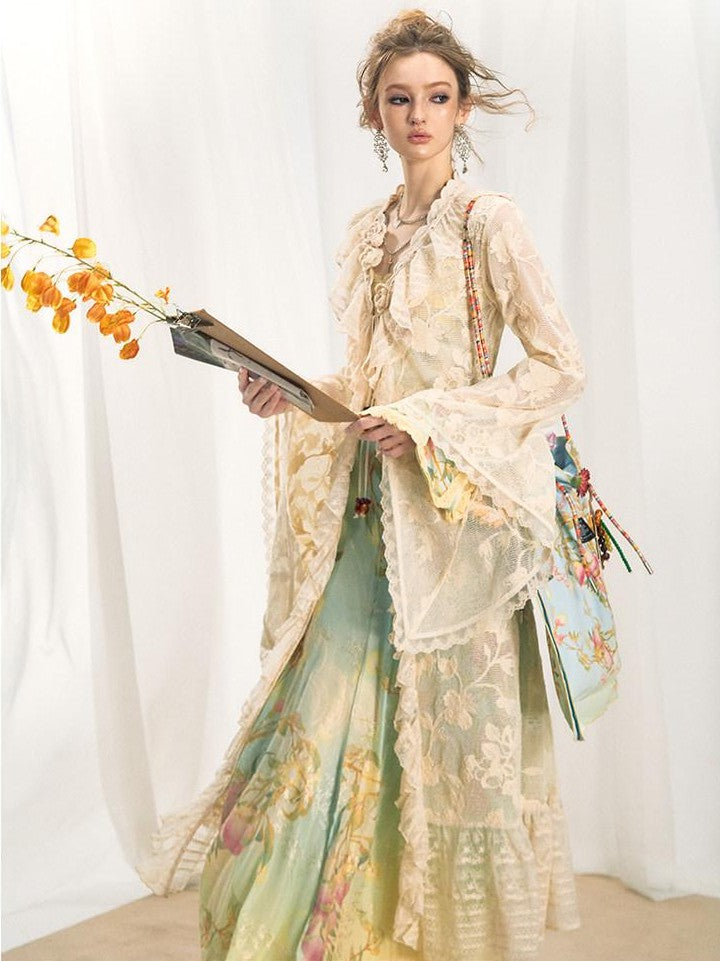 OfAkiva Botanical Crochet Lace Patchwork Women&