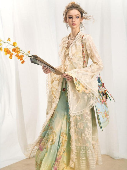 OfAkiva Botanical Crochet Lace Patchwork Women&