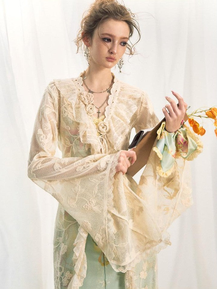 OfAkiva Botanical Crochet Lace Patchwork Women&