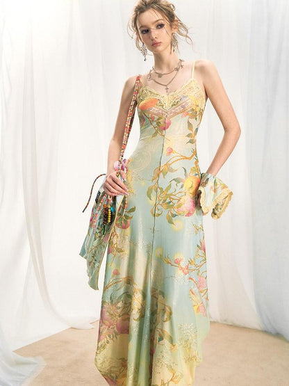 OfAkiva Boxy Reversible Gongbi Style Fine Brushwork Print Women&