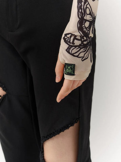 OfAkiva Butterfly Print Long Sleeve Bodysuit