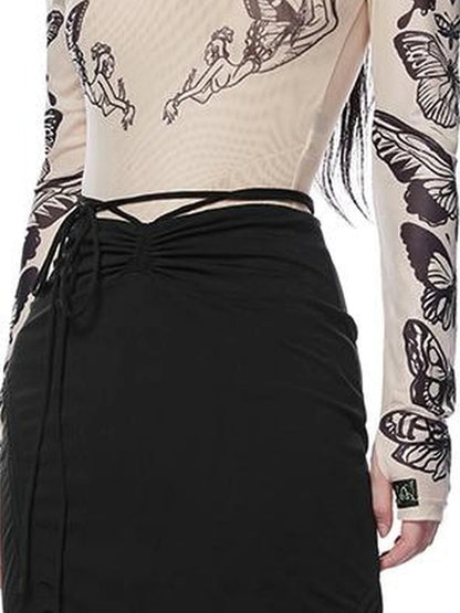 OfAkiva Butterfly Print Long Sleeve Bodysuit
