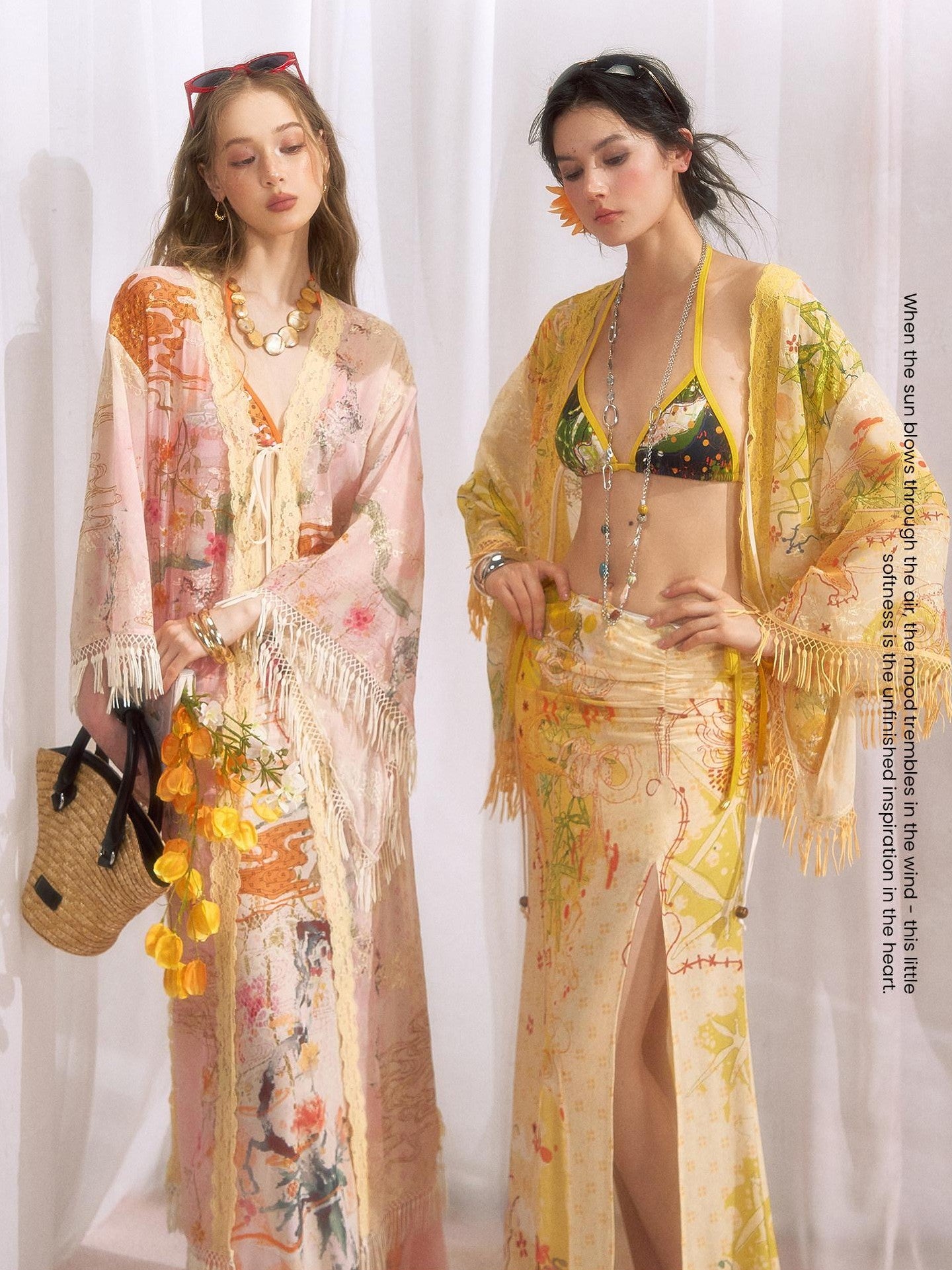 OfAkiva Cloud Ink Wash Tropical Floral Printed Women&