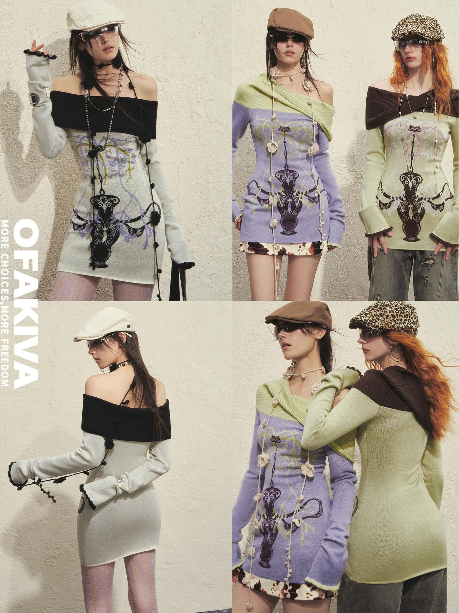 OfAkiva Cozy Slim Fit Off Shoulder Knit Office Women Solid Soft Sweater