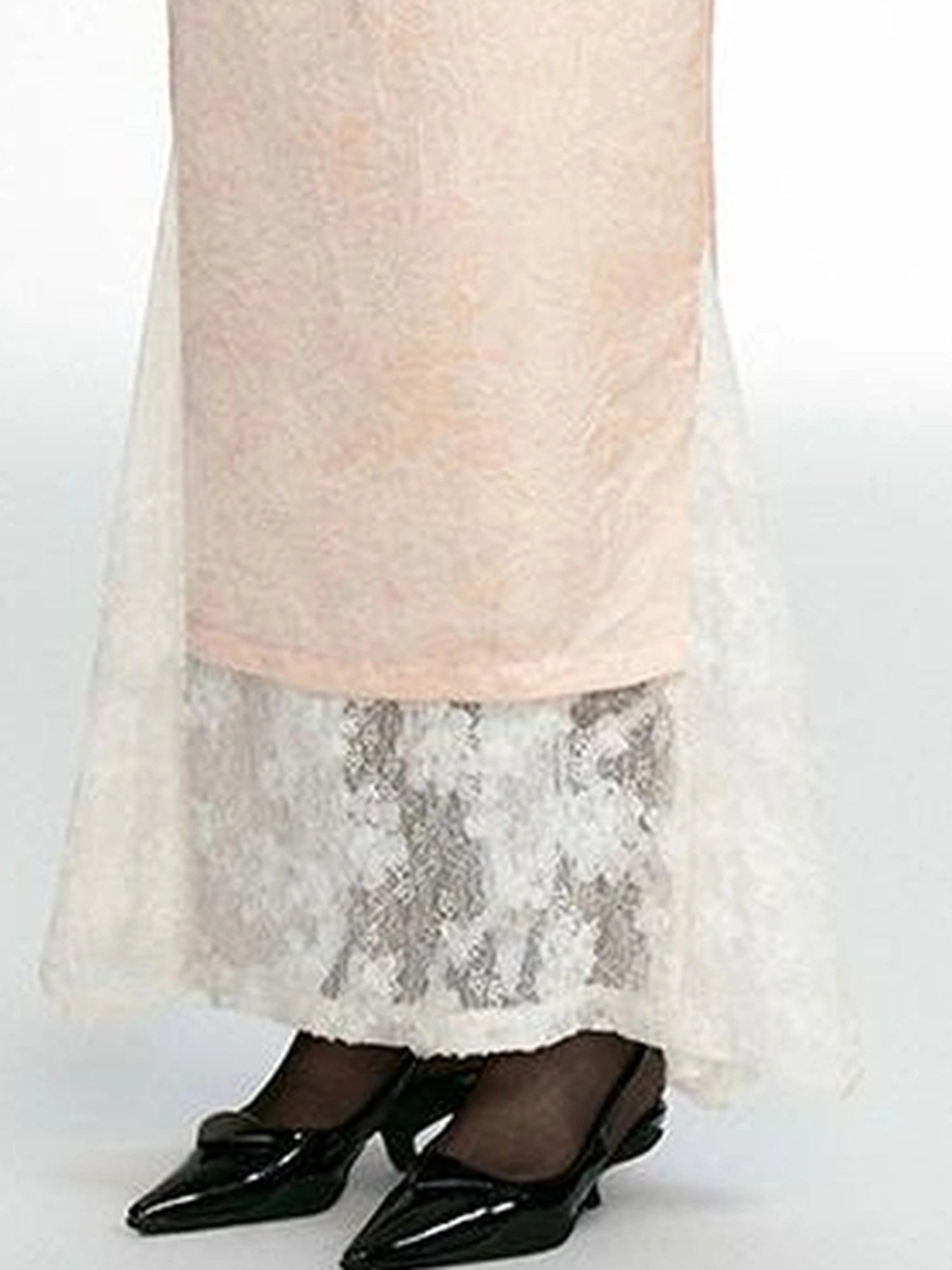 OfAkiva Crescent Window Pleated Satin Wrap Skirt