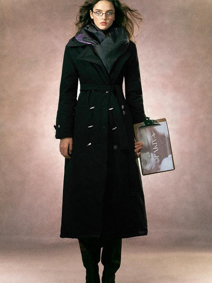 OfAkiva Detachable Hood Double Collar Fur Women&