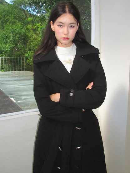 OfAkiva Detachable Hood Double Collar Fur Women&