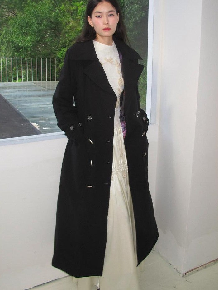 OfAkiva Detachable Hood Double Collar Fur Women&