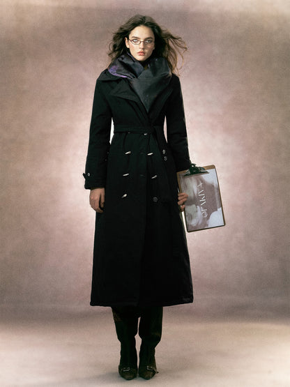OfAkiva Detachable Hood Double Collar Fur Women&