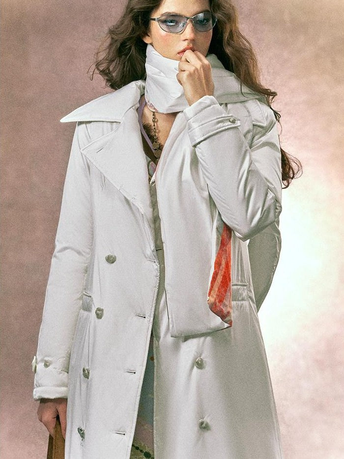 OfAkiva Detachable Hood Double Collar Fur Women&