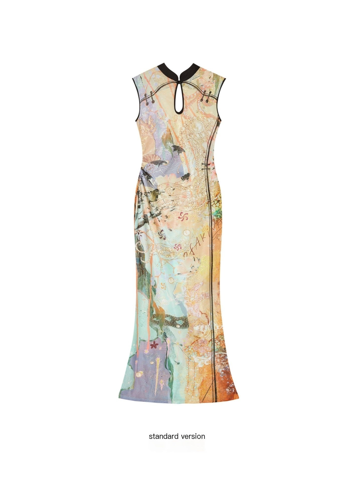 OfAkiva_Dream_Fragment_Sand_Print_Stand_Collar_High_Waist_Women&