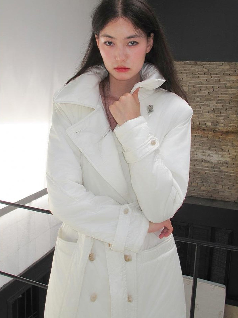 OfAkiva Elegant Hoodless 90% White Duck Down Quilted Women&