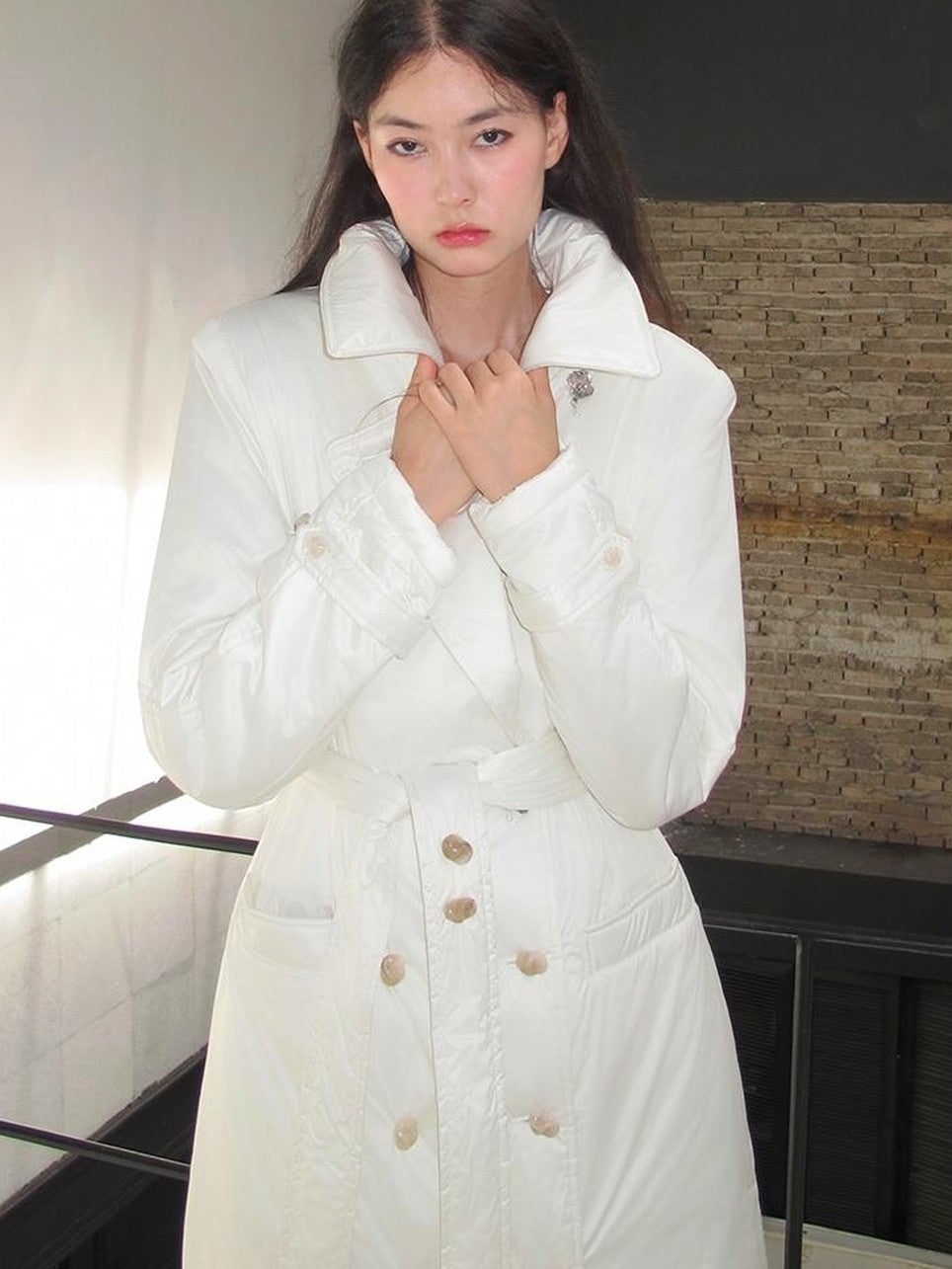 OfAkiva Elegant Hoodless 90% White Duck Down Quilted Women&