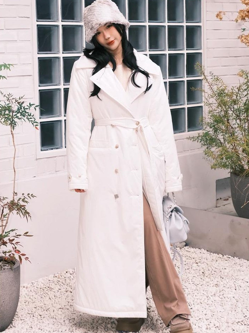 OfAkiva Elegant Hoodless 90% White Duck Down Quilted Women&