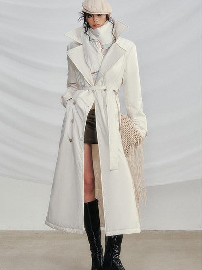 OfAkiva Elegant Hoodless 90% White Duck Down Quilted Women&