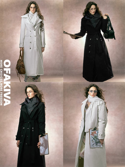 OfAkiva Elegant Hoodless 90% White Duck Down Quilted Women&