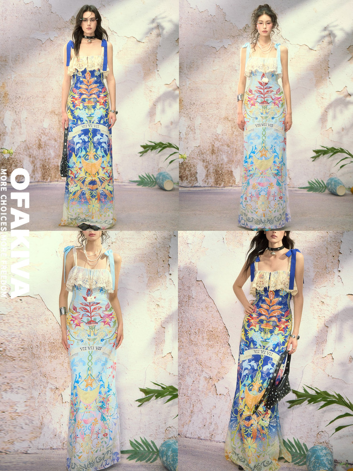 OfAkiva Embroidered Lace Cutout Tarot Print Women&
