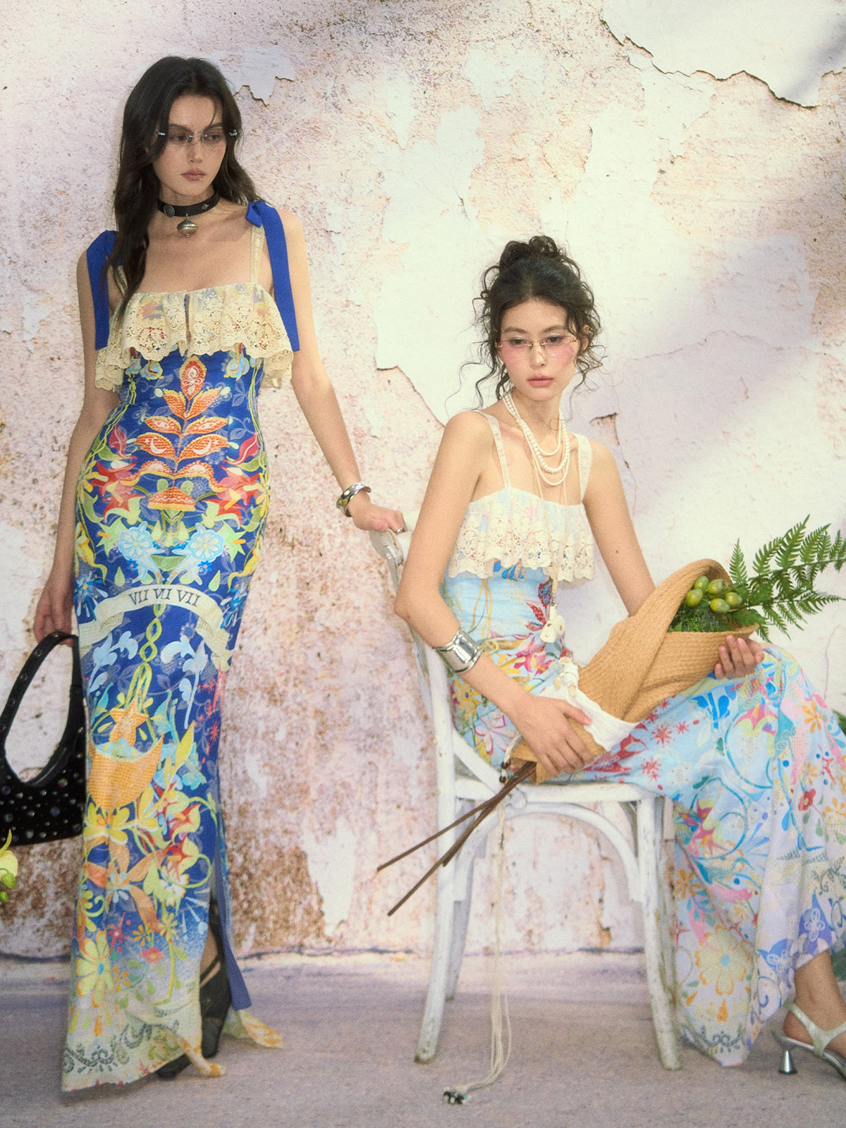 OfAkiva Embroidered Lace Cutout Tarot Print Women&
