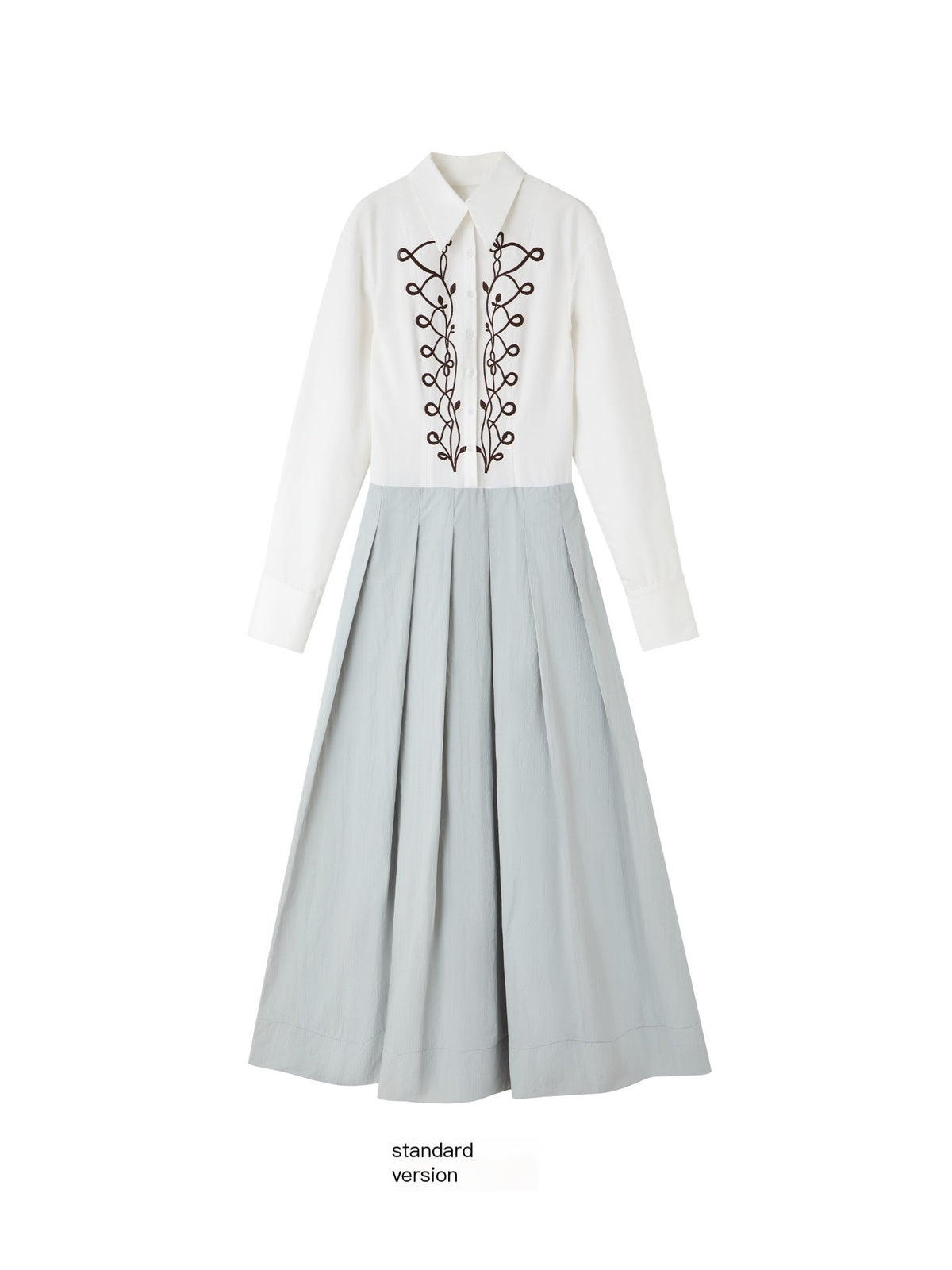 OfAkiva_Embroidered_Ruched_Waist_Colorblock_Shirt_Women&
