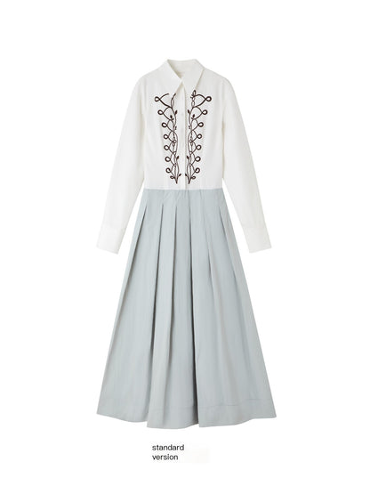 OfAkiva_Embroidered_Ruched_Waist_Colorblock_Shirt_Women&
