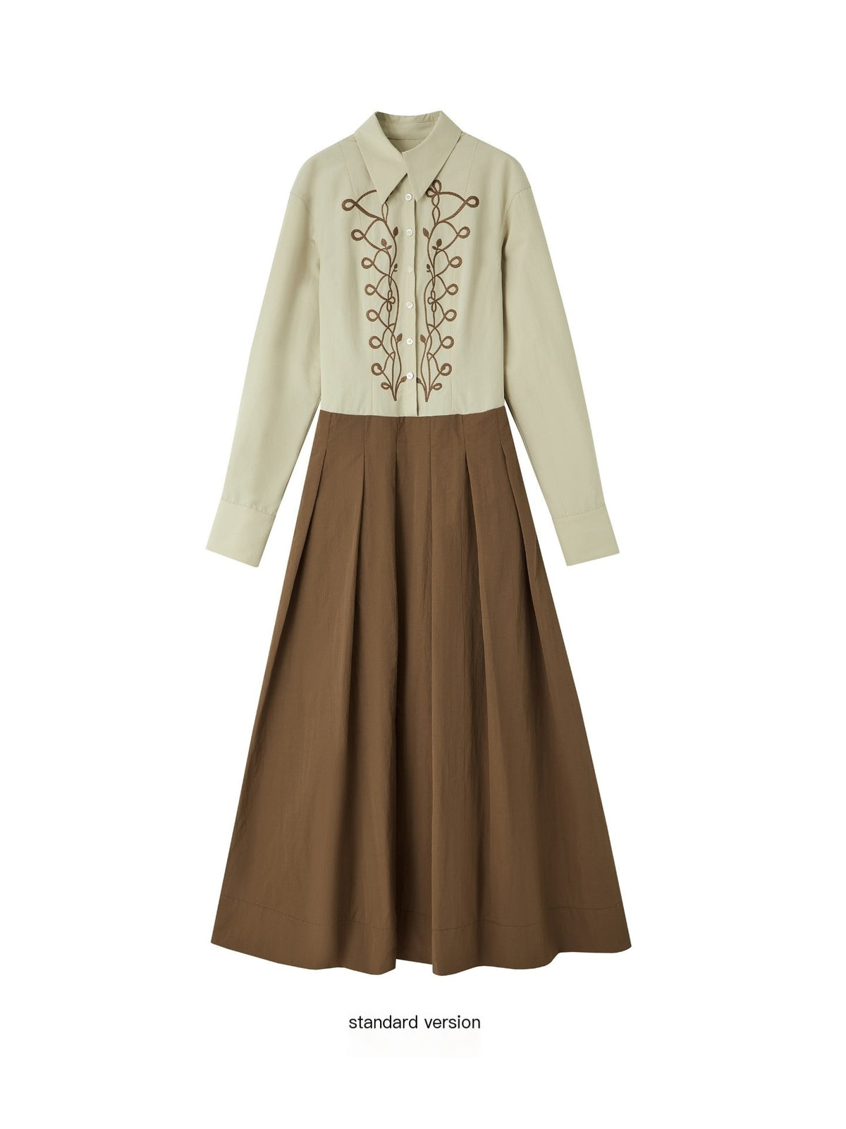 OfAkiva_Embroidered_Ruched_Waist_Colorblock_Shirt_Women&
