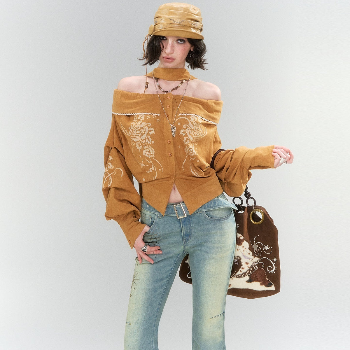 OfAkiva_Embroidered_Suede_Off_Shoulder_Slim_Fit_Women&