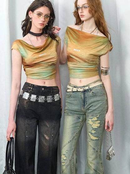 Evening At Argenteuil Oil Painting V-Neck T-Shirt