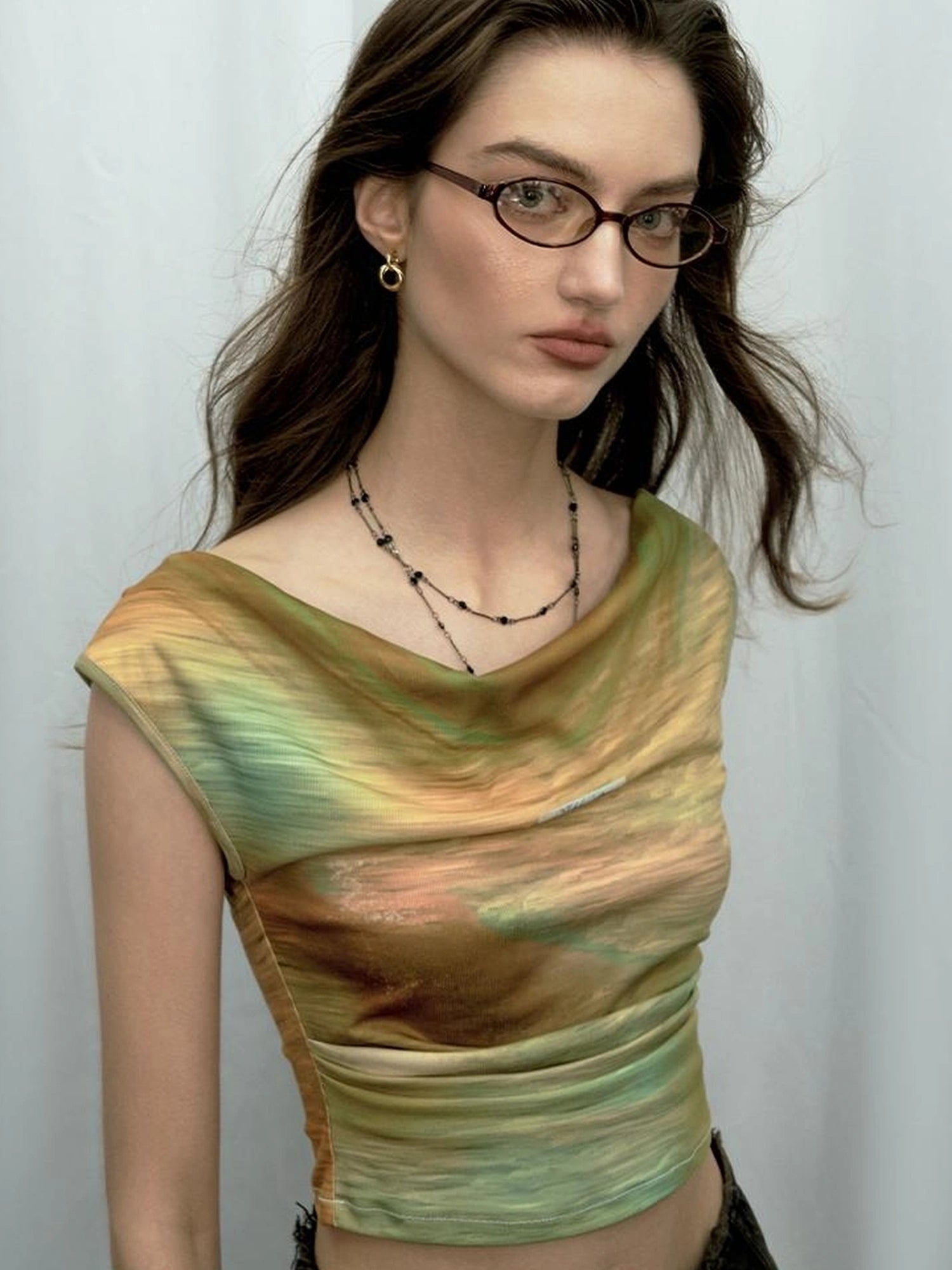 Evening At Argenteuil Oil Painting V-Neck T-Shirt